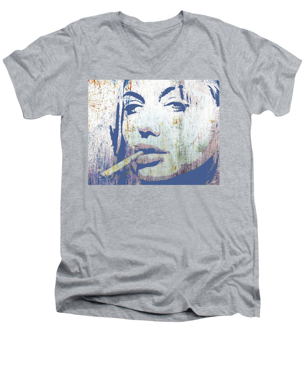 Silver Screen Angelina Jolie Smoking - Men's V-Neck T-Shirt