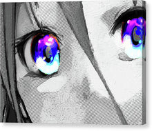 Anime Girl Eyes 2 Black And White Blue Eyes 2 - Canvas Print
