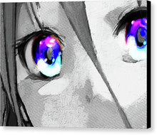 Anime Girl Eyes 2 Black And White Blue Eyes 2 - Canvas Print