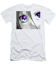 Anime Girl Eyes 2 Black And White Blue Eyes 2 - Men's T-Shirt (Athletic Fit)