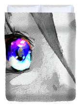 Anime Girl Eyes 2 Black And White Blue Eyes 2 - Duvet Cover