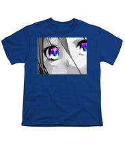 Anime Girl Eyes 2 Black And White Blue Eyes 2 - Youth T-Shirt