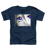 Anime Girl Eyes 2 Black And White Blue Eyes 2 - Toddler T-Shirt