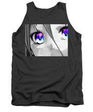 Anime Girl Eyes 2 Black And White Blue Eyes 2 - Tank Top