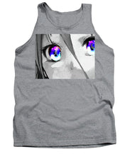 Anime Girl Eyes 2 Black And White Blue Eyes 2 - Tank Top