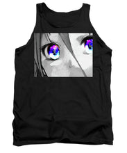 Anime Girl Eyes 2 Black And White Blue Eyes 2 - Tank Top