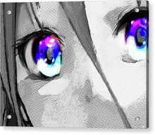 Anime Girl Eyes 2 Black And White Blue Eyes 2 - Acrylic Print