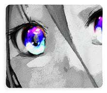 Anime Girl Eyes 2 Black And White Blue Eyes 2 - Blanket