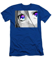 Anime Girl Eyes 2 Black And White Blue Eyes 2 - Men's T-Shirt (Athletic Fit)