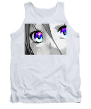 Anime Girl Eyes 2 Black And White Blue Eyes 2 - Tank Top