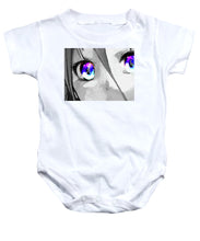 Anime Girl Eyes 2 Black And White Blue Eyes 2 - Baby Onesie