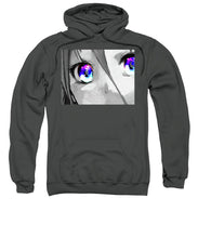 Anime Girl Eyes 2 Black And White Blue Eyes 2 - Sweatshirt