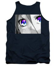 Anime Girl Eyes 2 Black And White Blue Eyes 2 - Tank Top