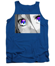 Anime Girl Eyes 2 Black And White Blue Eyes 2 - Tank Top