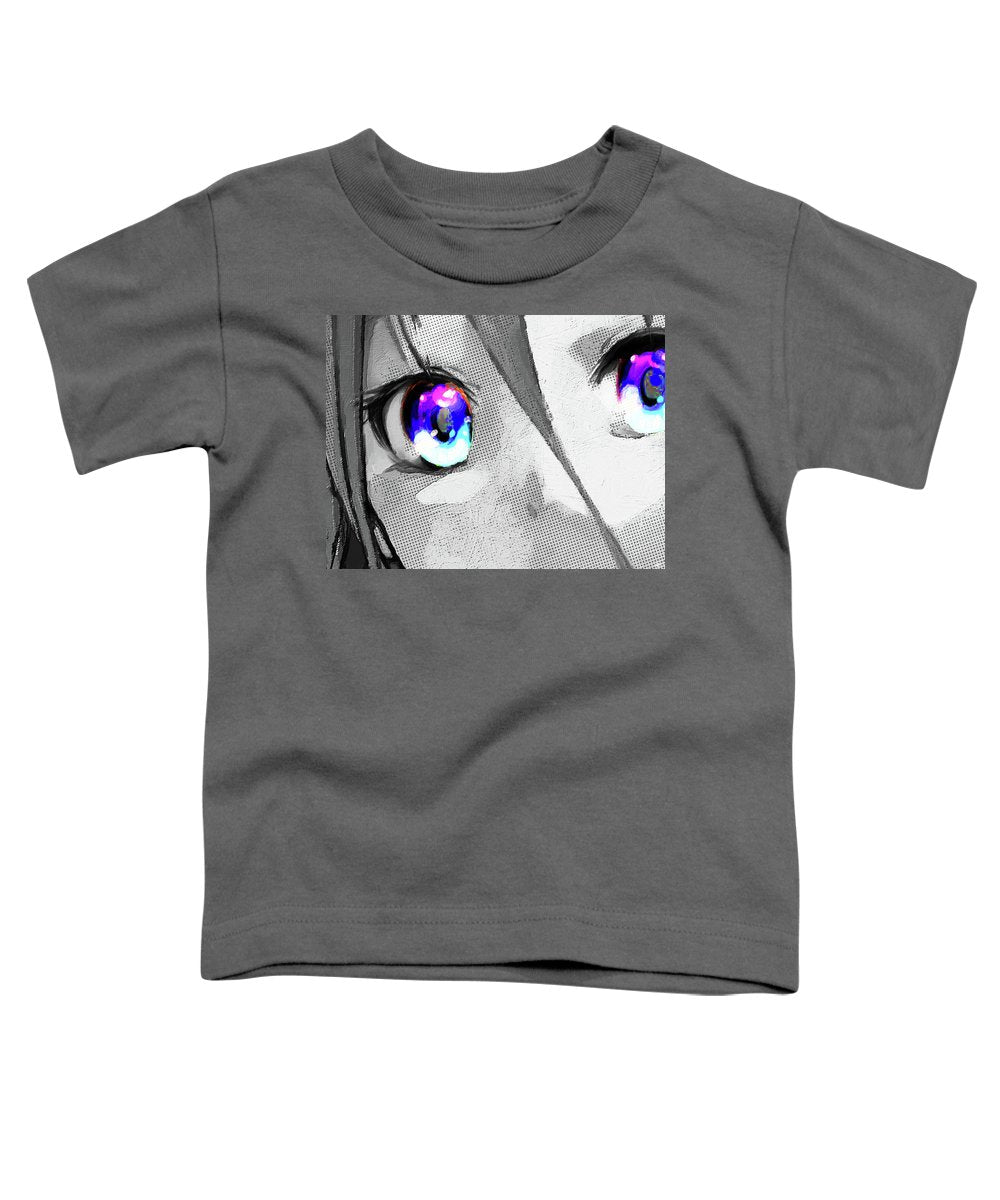 Anime Girl Eyes 2 Black And White Blue Eyes 2 - Toddler T-Shirt