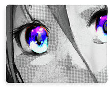 Anime Girl Eyes 2 Black And White Blue Eyes 2 - Blanket