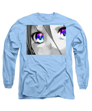Anime Girl Eyes 2 Black And White Blue Eyes 2 - Long Sleeve T-Shirt