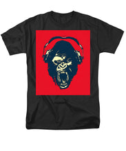Ape Loves Music With Headphones - Men's T-Shirt  (Regular Fit) Men's T-Shirt (Regular Fit) Pixels Black Small 