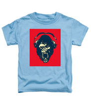 Ape Loves Music With Headphones - Toddler T-Shirt Toddler T-Shirt Pixels Carolina Blue Small 