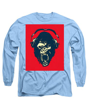 Ape Loves Music With Headphones - Long Sleeve T-Shirt Long Sleeve T-Shirt Pixels Carolina Blue Small 