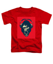 Ape Loves Music With Headphones - Toddler T-Shirt Toddler T-Shirt Pixels Red Small 