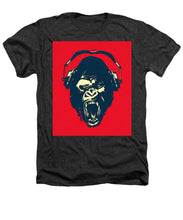 Ape Loves Music With Headphones - Heathers T-Shirt Heathers T-Shirt Pixels Charcoal Small 