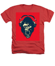 Ape Loves Music With Headphones - Heathers T-Shirt Heathers T-Shirt Pixels Red Small 