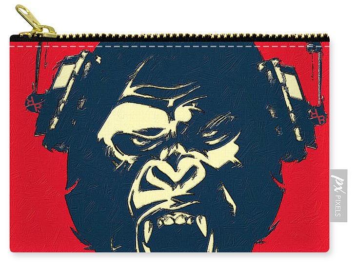 Ape Loves Music With Headphones - Carry-All Pouch Carry-All Pouch Pixels Small (6