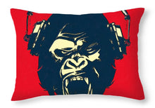 Ape Loves Music With Headphones - Throw Pillow Throw Pillow Pixels 20" x 14" No 