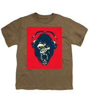 Ape Loves Music With Headphones - Youth T-Shirt Youth T-Shirt Pixels Safari Green Small 