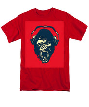 Ape Loves Music With Headphones - Men's T-Shirt  (Regular Fit) Men's T-Shirt (Regular Fit) Pixels Red Small 