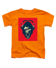Ape Loves Music With Headphones - Toddler T-Shirt Toddler T-Shirt Pixels Orange Small 