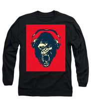 Ape Loves Music With Headphones - Long Sleeve T-Shirt Long Sleeve T-Shirt Pixels Black Small 