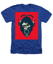 Ape Loves Music With Headphones - Heathers T-Shirt Heathers T-Shirt Pixels Royal Small 