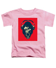 Ape Loves Music With Headphones - Toddler T-Shirt Toddler T-Shirt Pixels Pink Small 