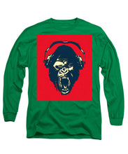 Ape Loves Music With Headphones - Long Sleeve T-Shirt Long Sleeve T-Shirt Pixels Kelly Green Small 