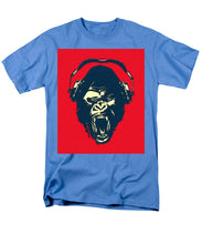 Ape Loves Music With Headphones - Men's T-Shirt  (Regular Fit) Men's T-Shirt (Regular Fit) Pixels Carolina Blue Small 