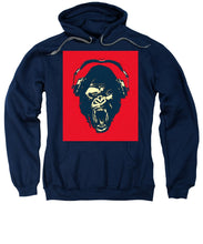 Ape Loves Music With Headphones - Sweatshirt Sweatshirt Pixels Navy Small 