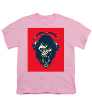 Ape Loves Music With Headphones - Youth T-Shirt Youth T-Shirt Pixels Pink Small 