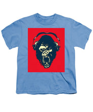 Ape Loves Music With Headphones - Youth T-Shirt Youth T-Shirt Pixels Carolina Blue Small 
