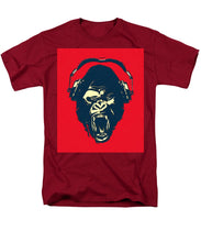 Ape Loves Music With Headphones - Men's T-Shirt  (Regular Fit) Men's T-Shirt (Regular Fit) Pixels Cardinal Small 