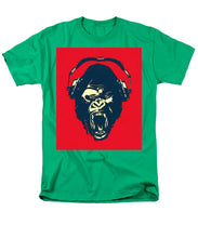 Ape Loves Music With Headphones - Men's T-Shirt  (Regular Fit) Men's T-Shirt (Regular Fit) Pixels Kelly Green Small 