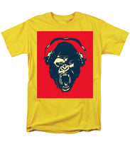 Ape Loves Music With Headphones - Men's T-Shirt  (Regular Fit) Men's T-Shirt (Regular Fit) Pixels Yellow Small 