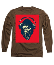 Ape Loves Music With Headphones - Long Sleeve T-Shirt Long Sleeve T-Shirt Pixels Coffee Small 