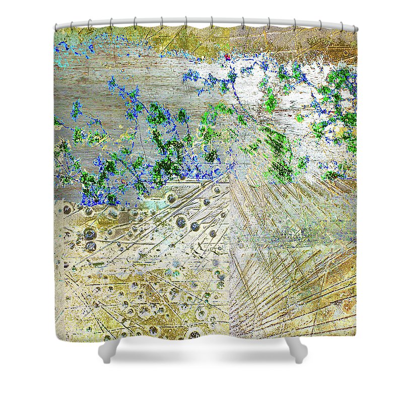Aqua Metallic Shine - Shower Curtain