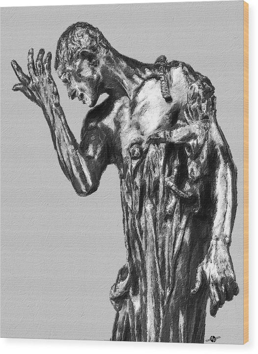 Auguste Painting Of Rodin's Pierre De Wiessant - Wood Print
