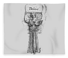 Believe Angel Bw - Blanket