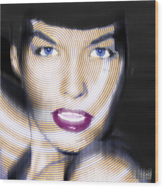 Bettie Page Improved - Wood Print