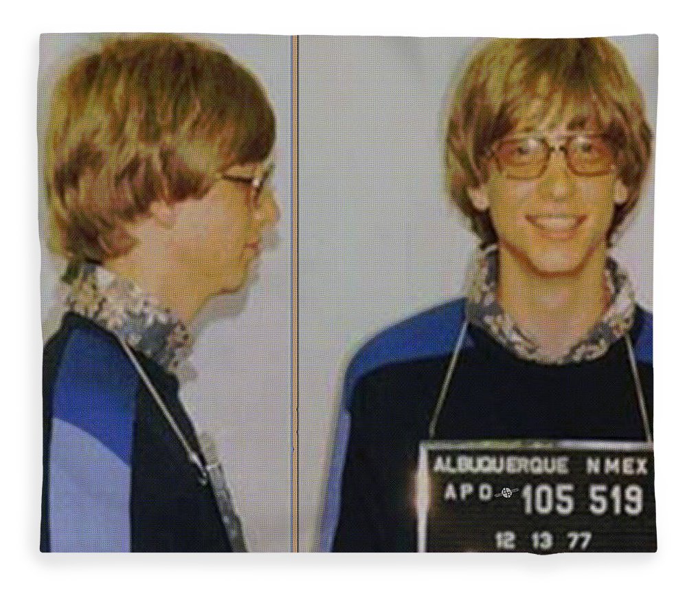 Bill Gates Mug Shot Horizontal Color - Blanket