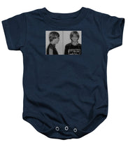 Bill Gates Mug Shot Horizontal Black And White - Baby Onesie